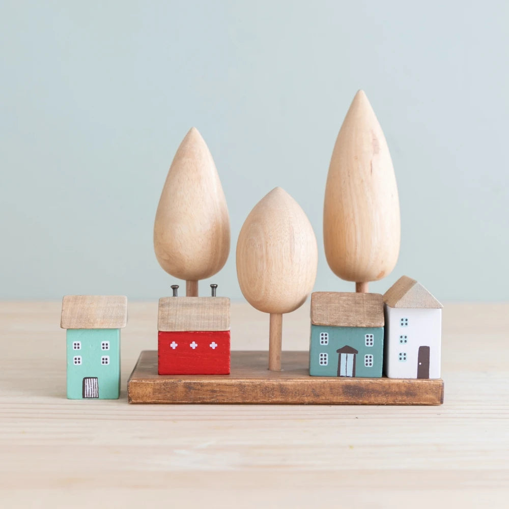 Small Wooden House Ornament