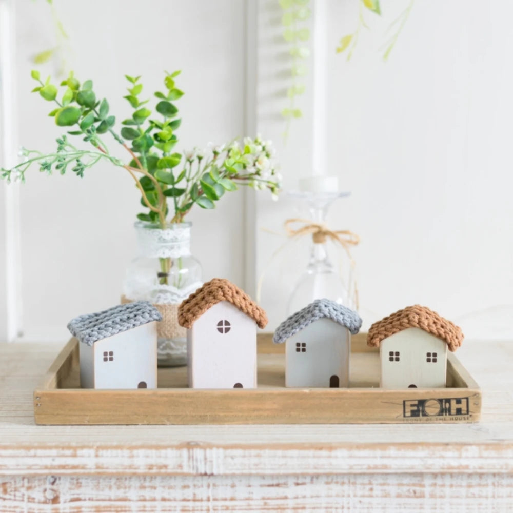 Small Wooden House Ornament