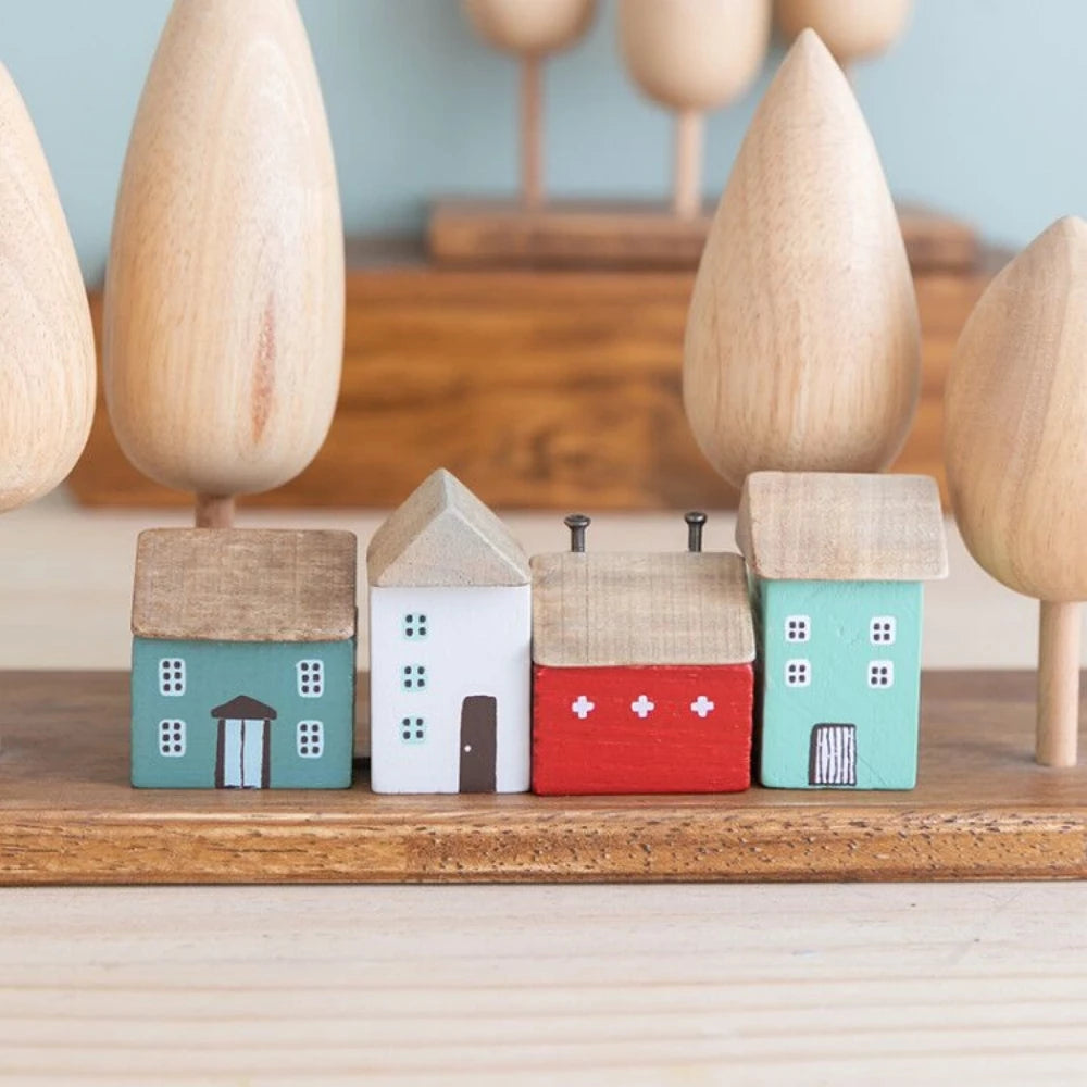 Small Wooden House Ornament