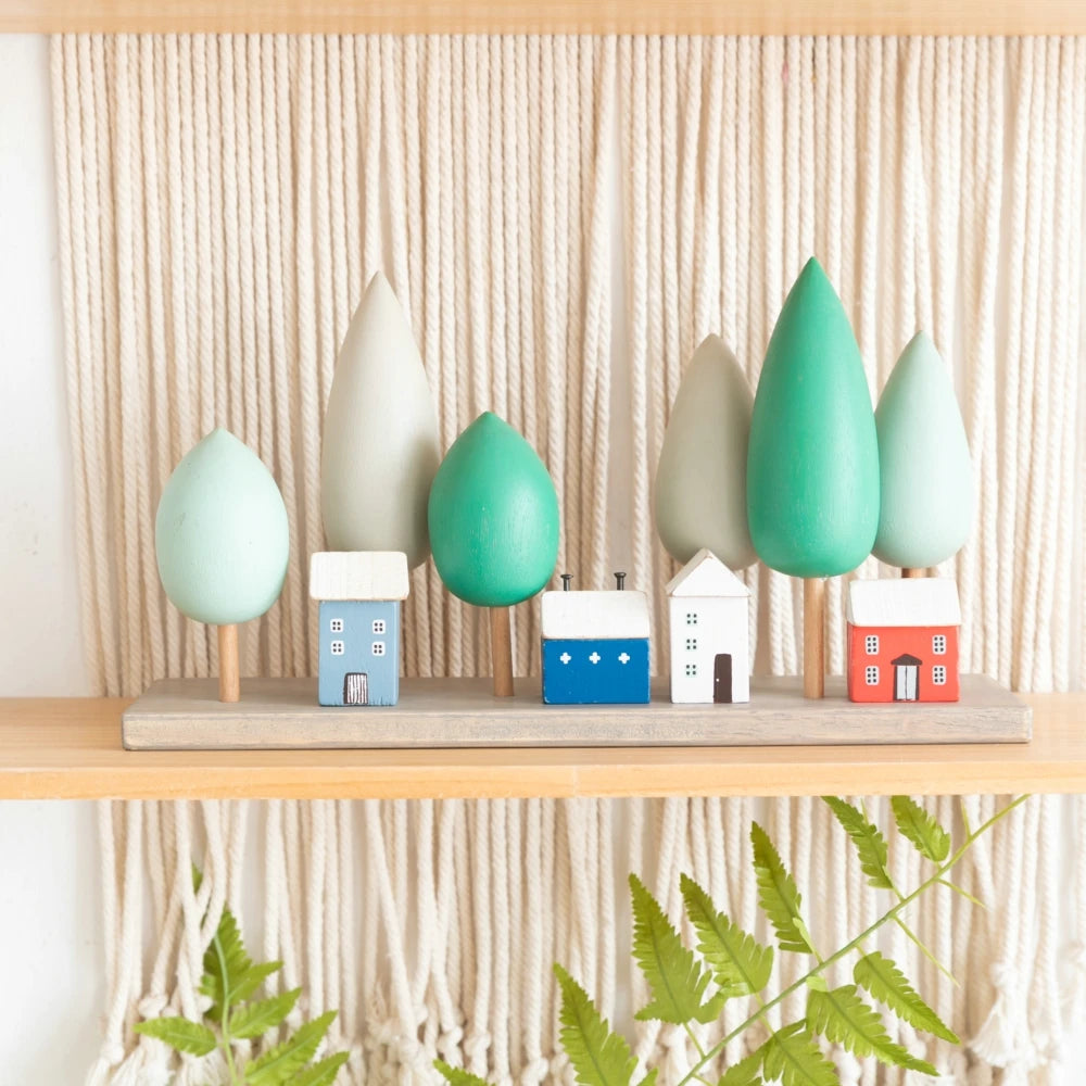 Small Wooden House Ornament