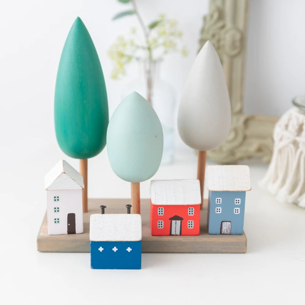 Small Wooden House Ornament